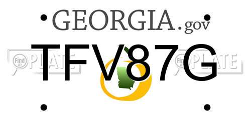 TFV87G Georgia License Plate