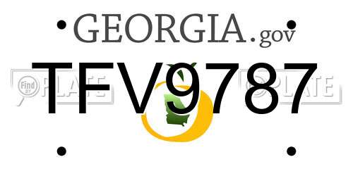 TFV9787 Georgia License Plate