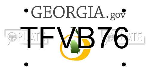 TFVB76 Georgia License Plate