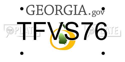 TFVS76 Georgia License Plate