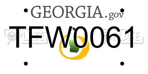 TFW0061 Georgia License Plate
