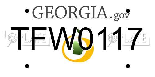 TFW0117 Georgia License Plate