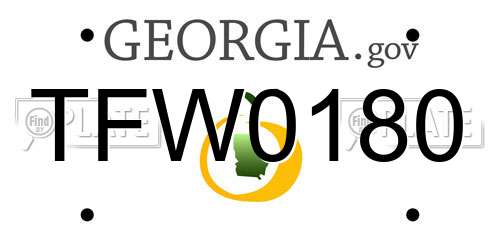 TFW0180 Georgia License Plate