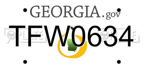 TFW0634 Georgia License Plate