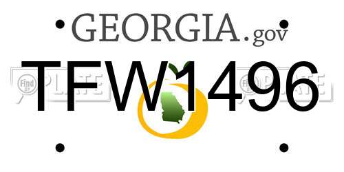 TFW1496 Georgia License Plate