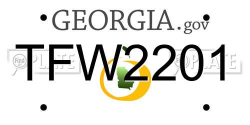 TFW2201 Georgia License Plate