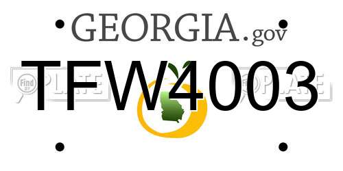 TFW4003 Georgia License Plate