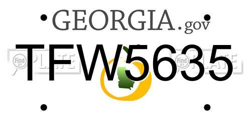 TFW5635 Georgia License Plate