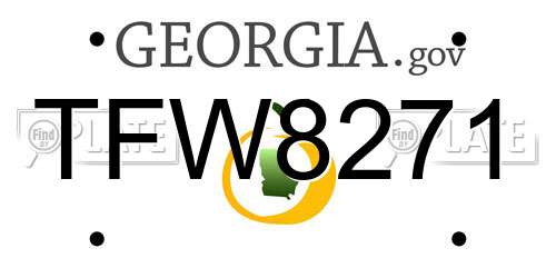 TFW8271 Georgia License Plate