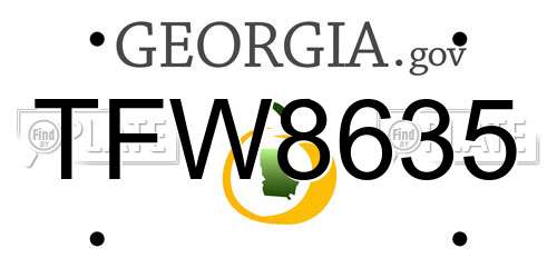 TFW8635 Georgia License Plate