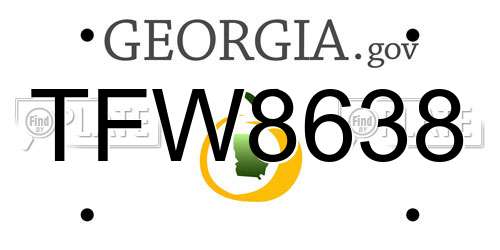TFW8638 Georgia License Plate