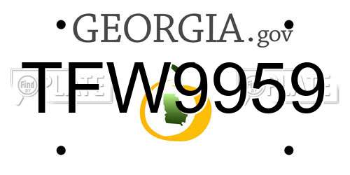 TFW9959 Georgia License Plate