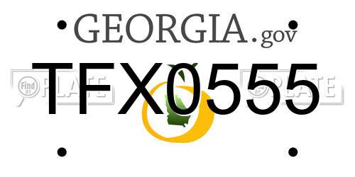 TFX0555 Georgia License Plate