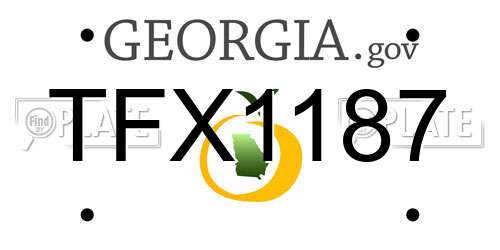 TFX1187 Georgia License Plate
