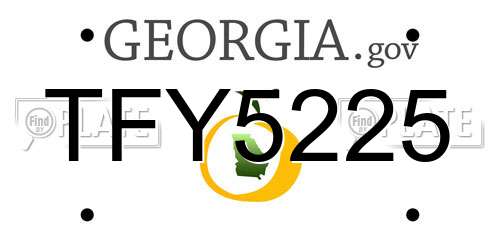 TFY5225 Georgia License Plate
