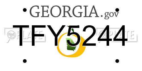 TFY5244 Georgia License Plate