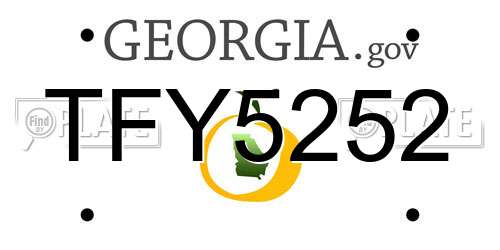 TFY5252 Georgia License Plate