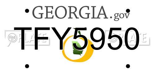 TFY5950 Georgia License Plate