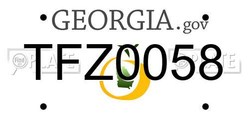 TFZ0058 Georgia License Plate