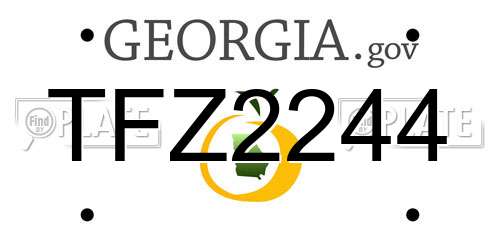 TFZ2244 Georgia License Plate