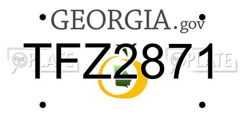 TFZ2871 Georgia License Plate