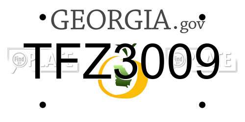 TFZ3009 Georgia License Plate