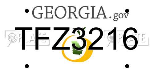 TFZ3216 Georgia License Plate