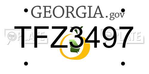 TFZ3497 Georgia License Plate