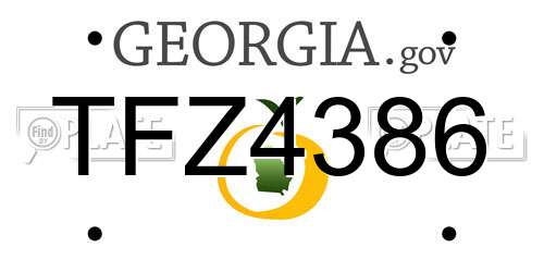 TFZ4386 Georgia License Plate