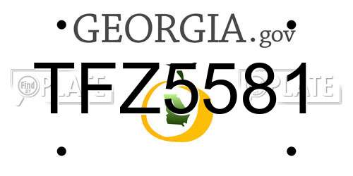 TFZ5581 Georgia License Plate