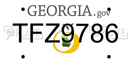 TFZ9786 Georgia License Plate