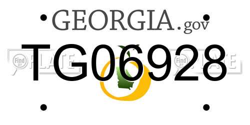 TG06928 Georgia License Plate