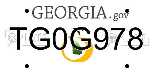 TG0G978 Georgia License Plate