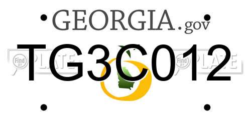 TG3C012 Georgia License Plate
