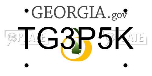 TG3P5K Georgia License Plate