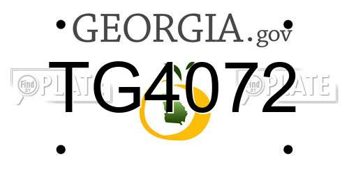 TG4072 Georgia License Plate