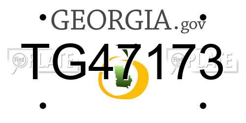 TG47173 Georgia License Plate