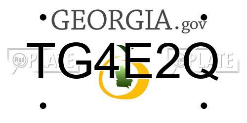 TG4E2Q Georgia License Plate