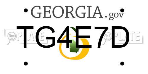TG4E7D Georgia License Plate