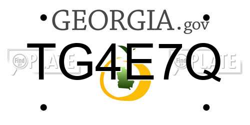 TG4E7Q Georgia License Plate