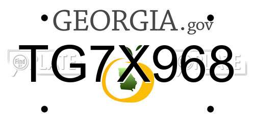 TG7X968 Georgia License Plate