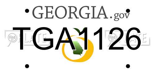 TGA1126 Georgia License Plate