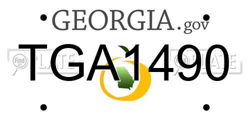 TGA1490 Georgia License Plate