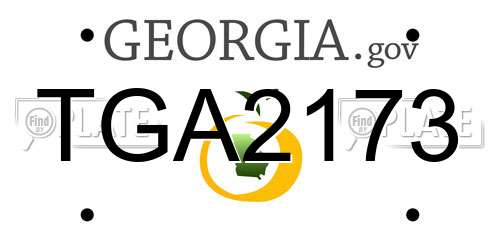 TGA2173 Georgia License Plate