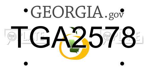 TGA2578 Georgia License Plate