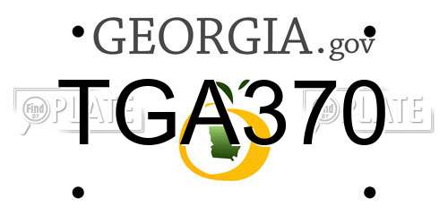 TGA370 Georgia License Plate