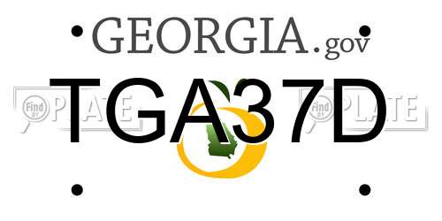 TGA37D Georgia License Plate
