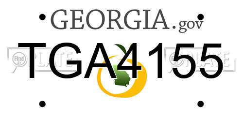 TGA4155 Georgia License Plate