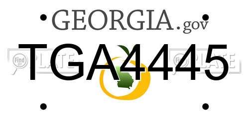 TGA4445 Georgia License Plate