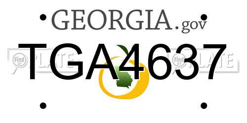 TGA4637 Georgia License Plate